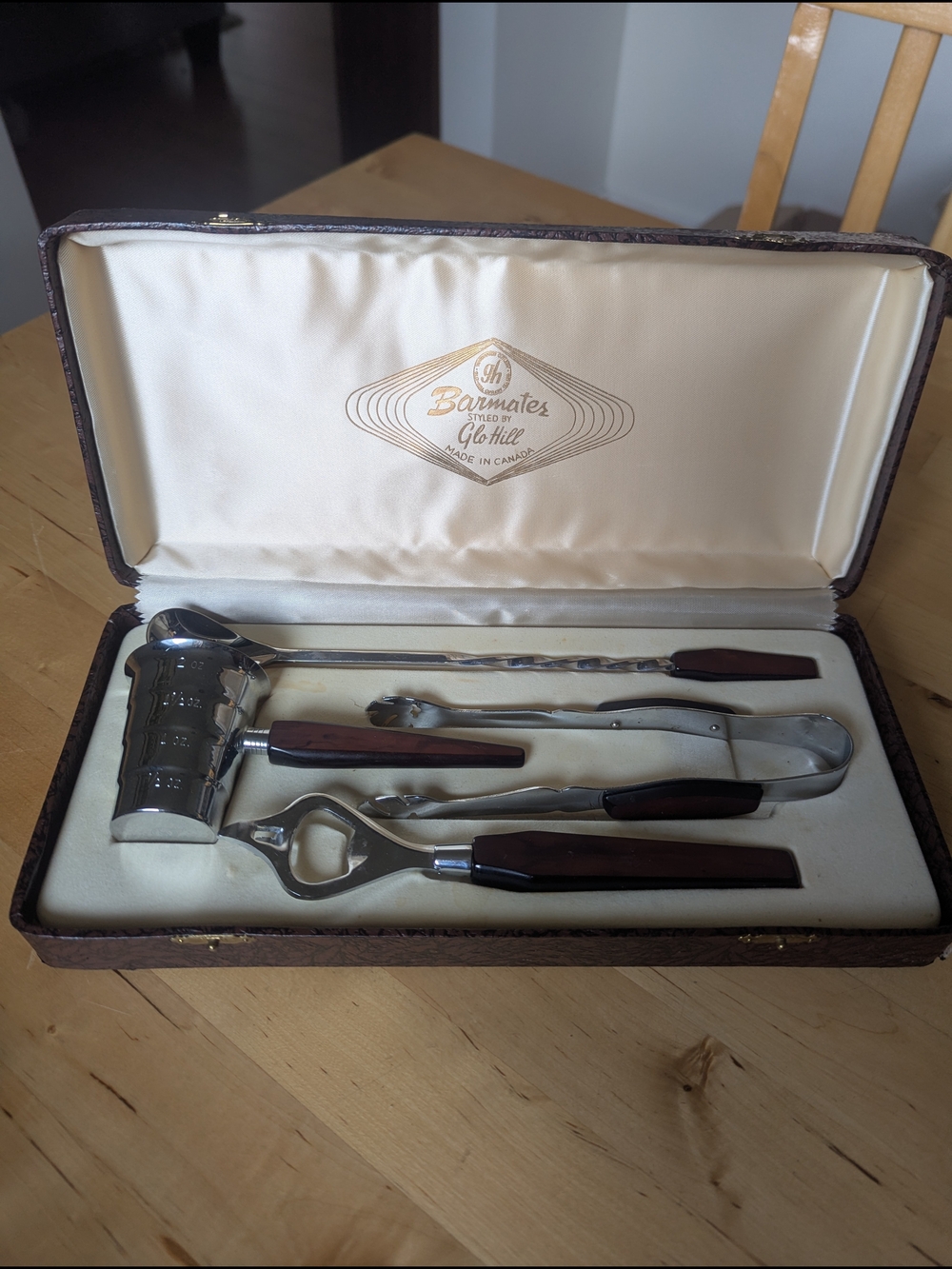 Vintage Made In Canada Barmates By Glo Hill Bartender Tools Box Set